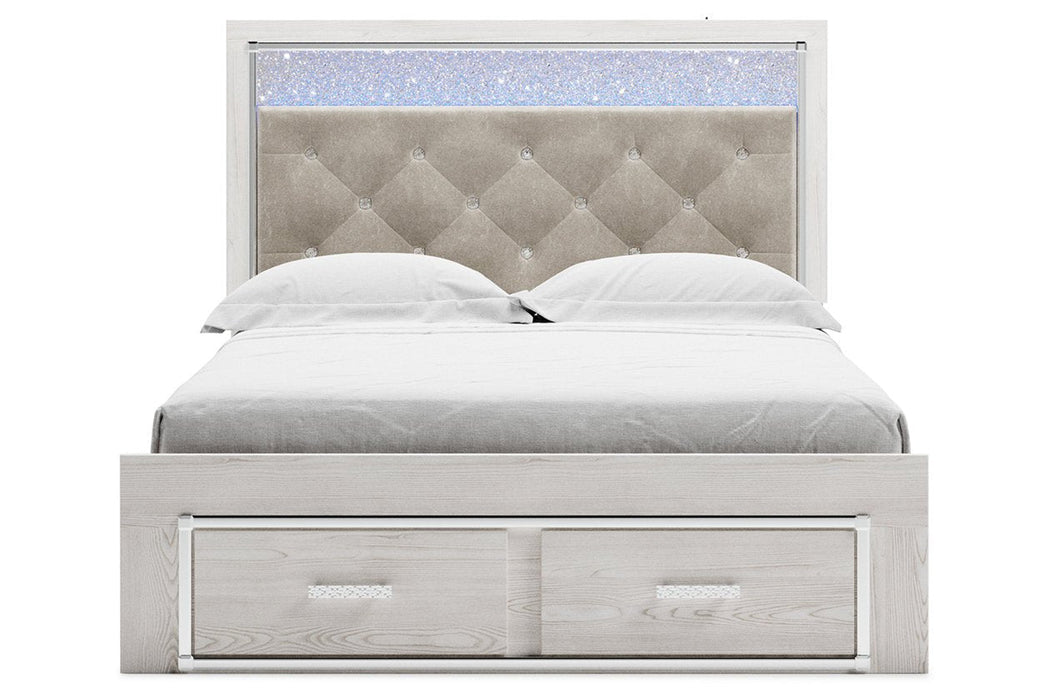 Altyra White Queen Upholstered Storage Bed - Gate FurnitureQueen Bed
