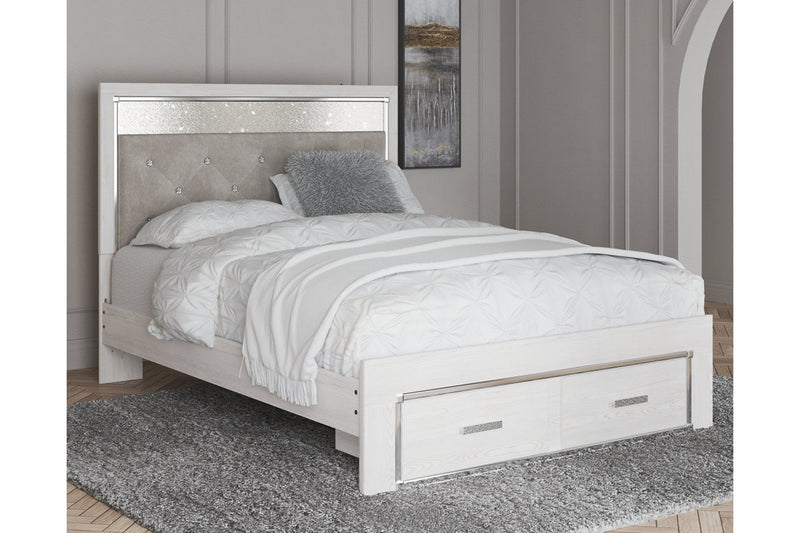 Altyra White Queen Upholstered Storage Bed - Lara FurnitureQueen Bed