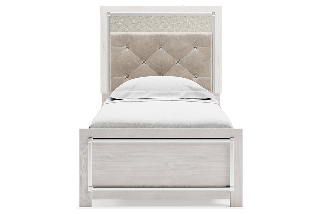 Altyra White Twin Panel Bed - Gate FurnitureTwin Bed