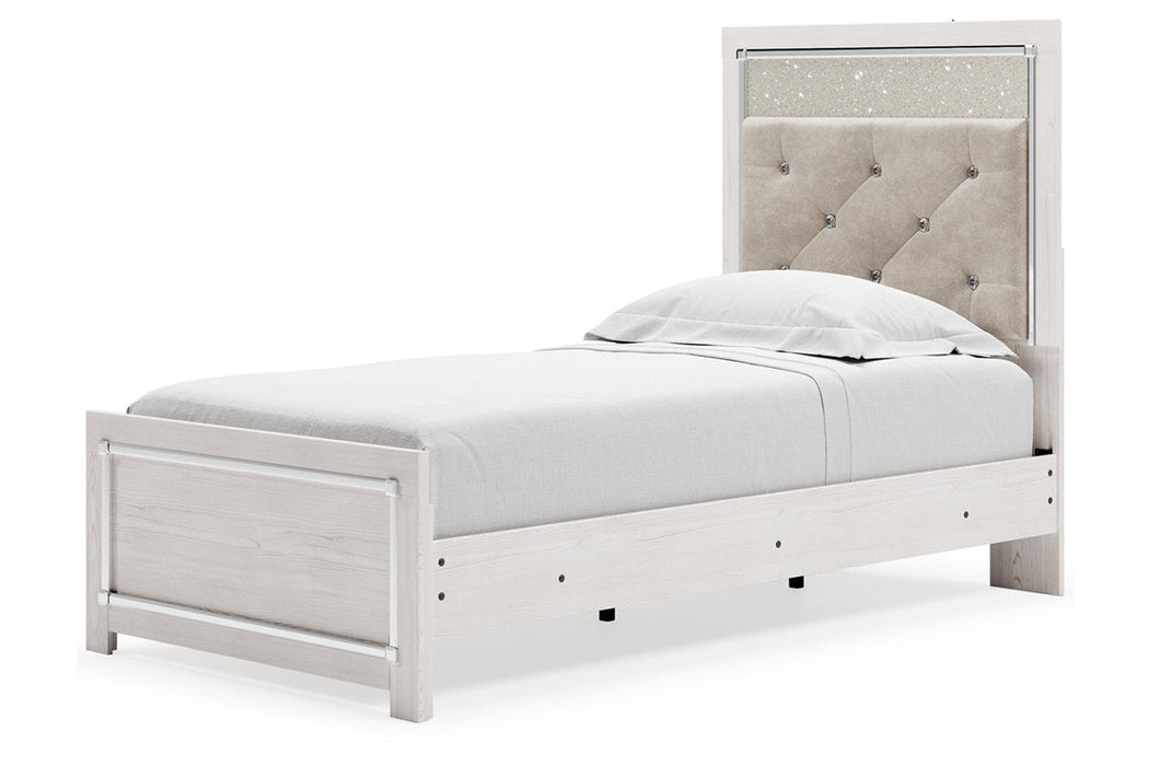 Altyra White Twin Panel Bed - Gate FurnitureTwin Bed
