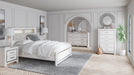 Altyra White Upholstered Bookcase LED Panel Bedroom Set - Gate FurnitureBedroom Set