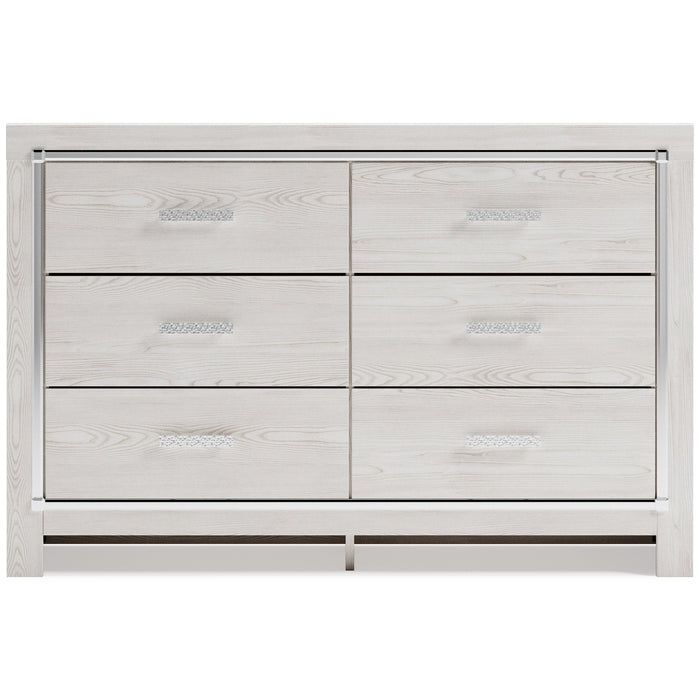 Altyra White Upholstered Bookcase LED Panel Bedroom Set - Gate FurnitureBedroom Set