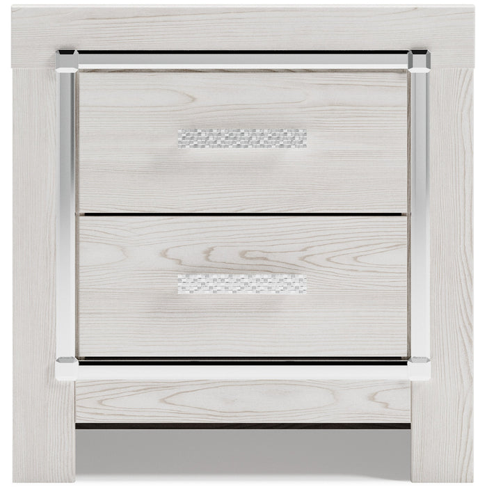 Altyra White Upholstered Bookcase LED Panel Bedroom Set - Gate FurnitureBedroom Set