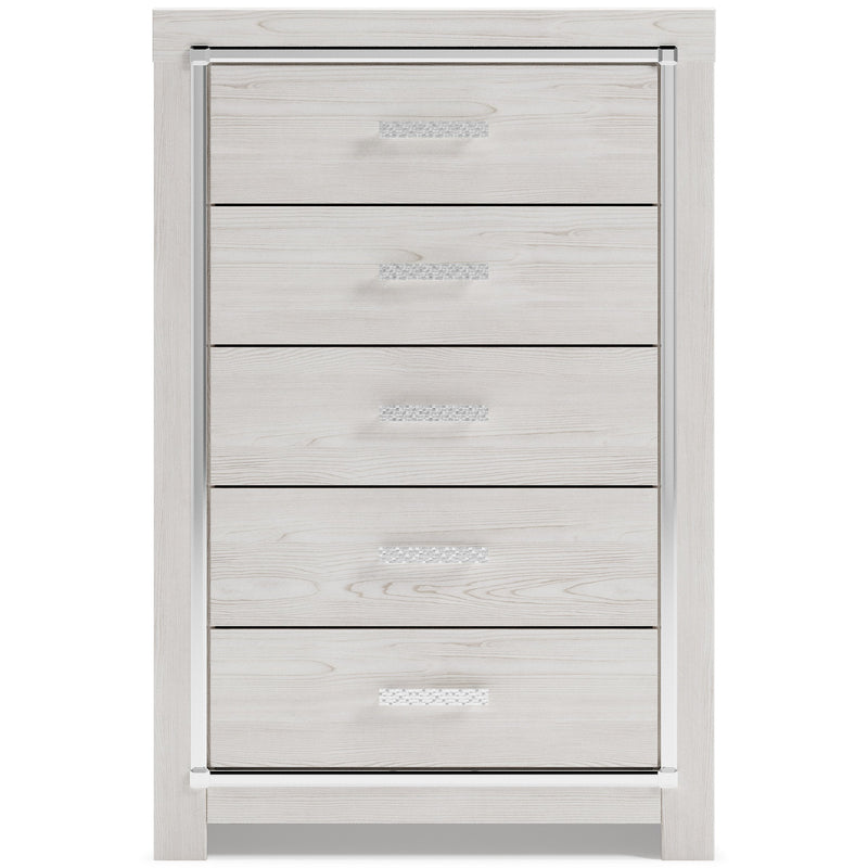Altyra White Upholstered Bookcase LED Panel Bedroom Set - Lara FurnitureBedroom Set