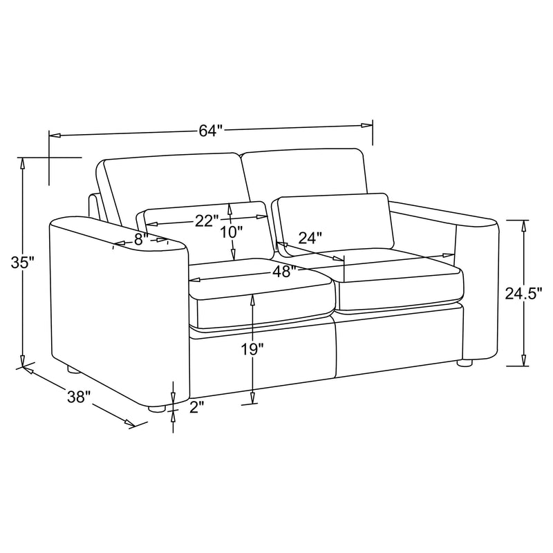 Amador 2-piece Chenille Upholstered Track Arm Sofa Set Camel - 511231-S2