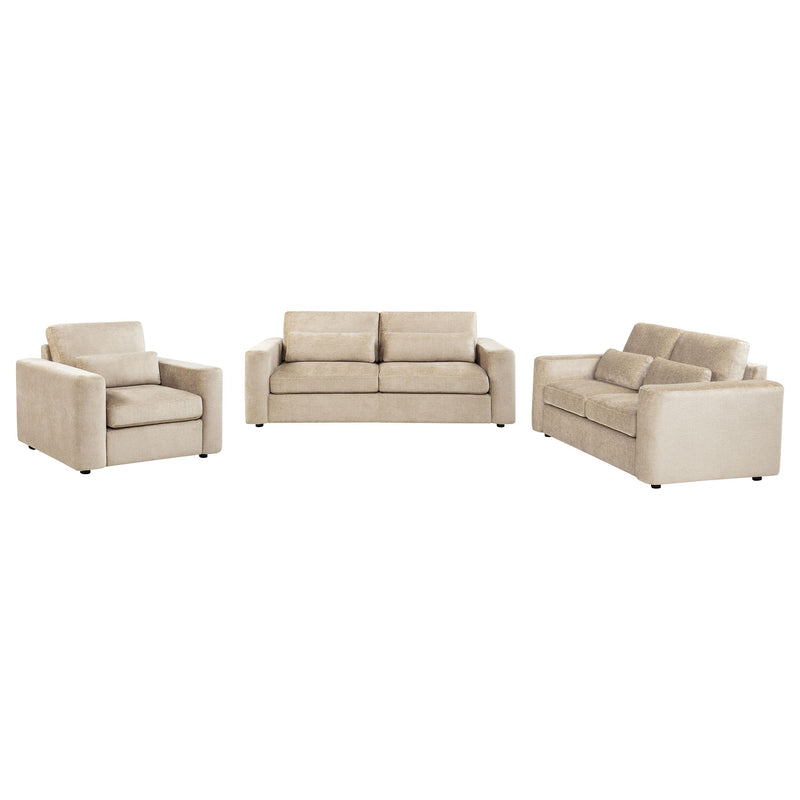 Amador 3-piece Chenille Upholstered Track Arm Sofa Set Camel - 511231-S3