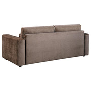 Amador 3-piece Chenille Upholstered Track Arm Sofa Set Chocolate - 511234-S3