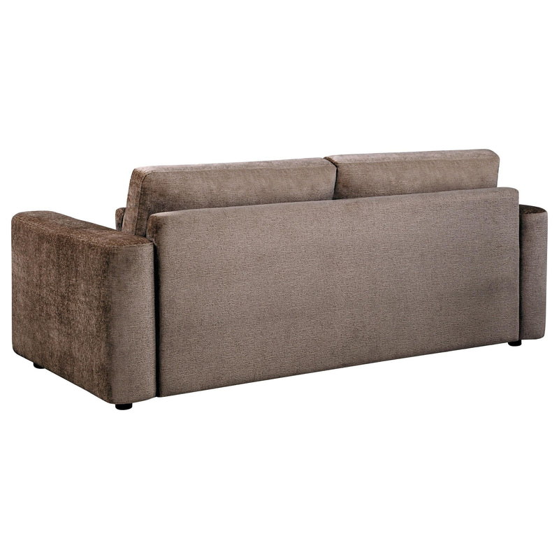 Amador 3-piece Chenille Upholstered Track Arm Sofa Set Chocolate - 511234-S3