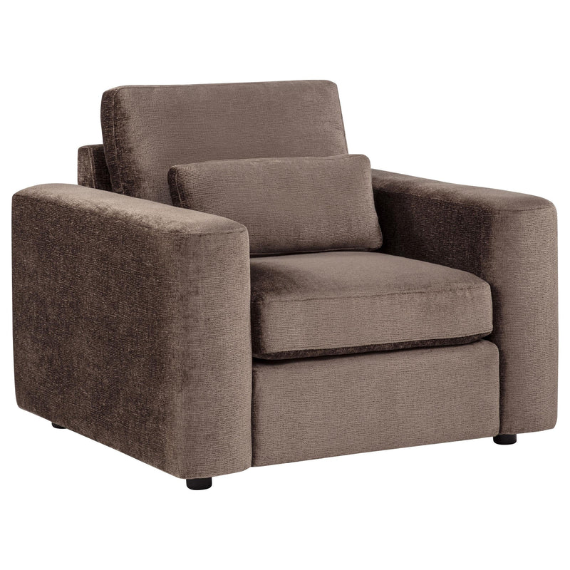 Amador Chenille Upholstered Track Arm Accent Chair Chocolate - 511236