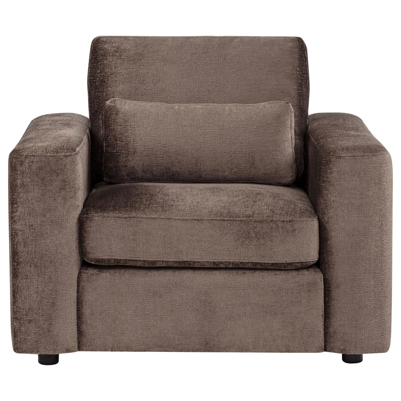 Amador Chenille Upholstered Track Arm Accent Chair Chocolate - 511236