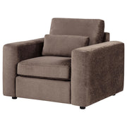 Amador Chenille Upholstered Track Arm Accent Chair Chocolate - 511236