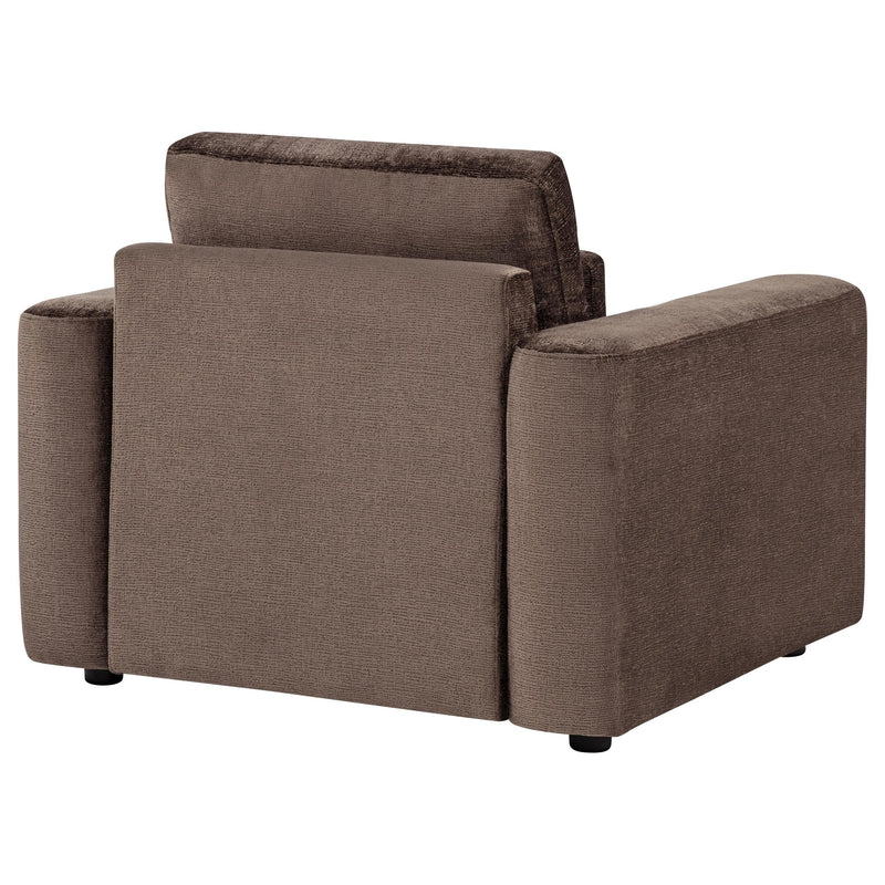 Amador Chenille Upholstered Track Arm Accent Chair Chocolate - 511236