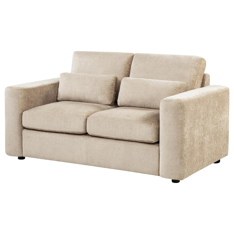 Amador Chenille Upholstered Track Arm Loveseat Camel - 511232