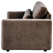 Amador Chenille Upholstered Track Arm Loveseat Chocolate - 511235