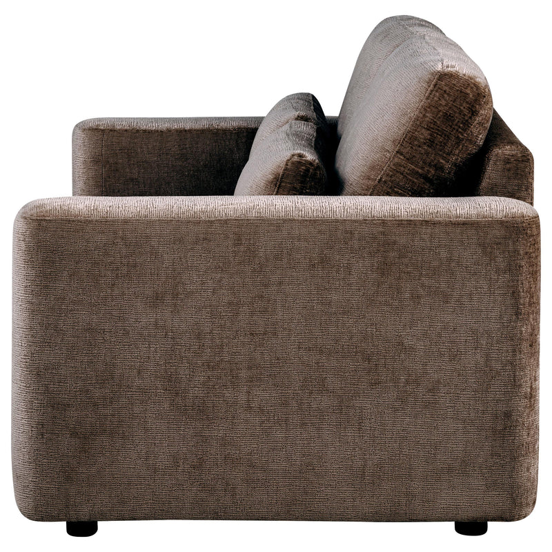 Amador Chenille Upholstered Track Arm Loveseat Chocolate - 511235
