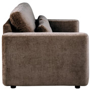 Amador Chenille Upholstered Track Arm Loveseat Chocolate - 511235