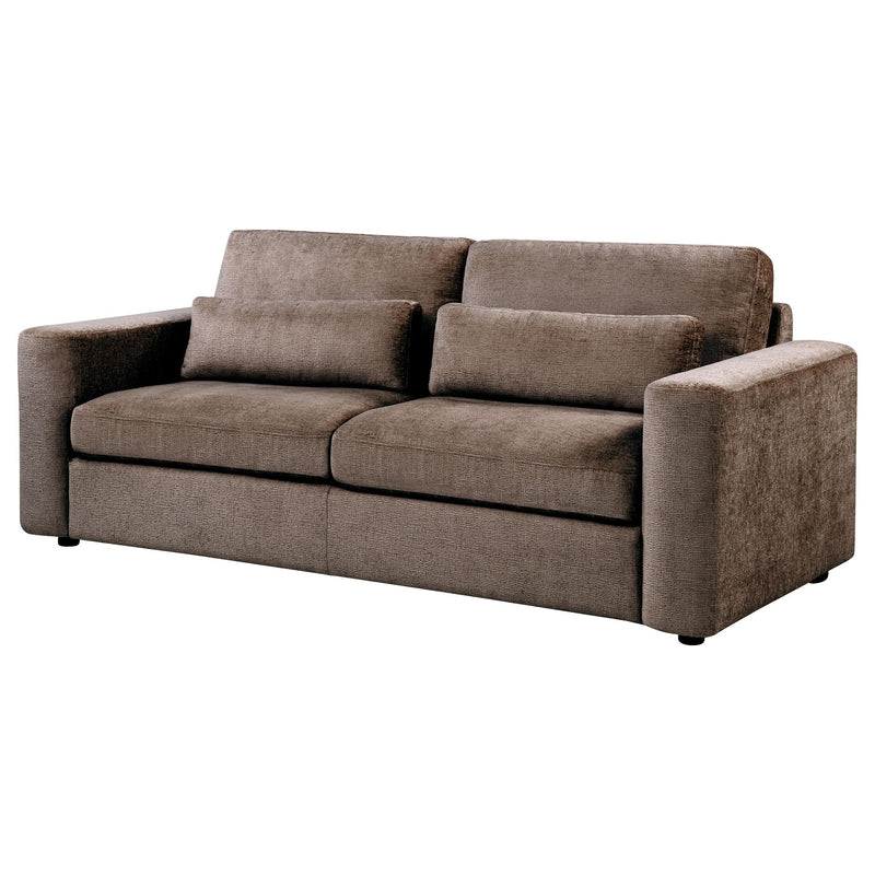 Amador Chenille Upholstered Track Arm Sofa Chocolate - 511234