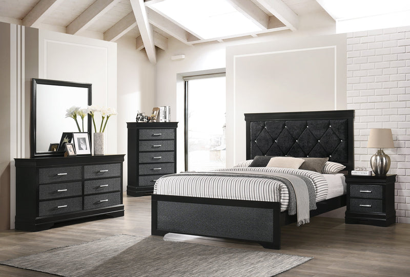Amalia Black Panel Bedroom Set - Lara FurnitureBedroom Set