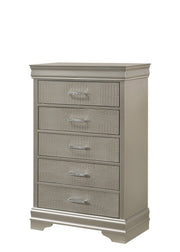 Amalia Champagne Silver Panel Youth Bedroom Set - Lara FurnitureYouth Bedroom Set