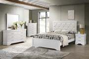 Amalia White Queen Panel Bed - Lara FurnitureQueen Bed