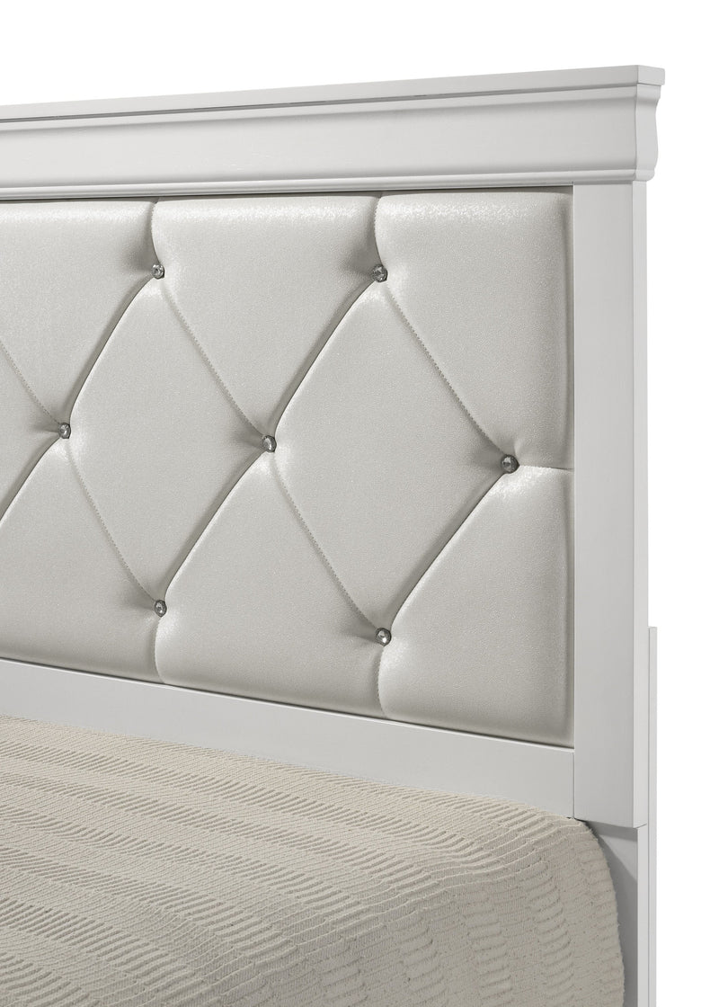 Amalia White Twin Panel Bed - Lara FurnitureTwin Bed