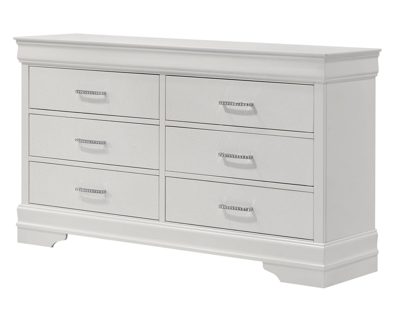Amalia White Upholstered Panel Bedroom Set - Lara FurnitureBedroom Set