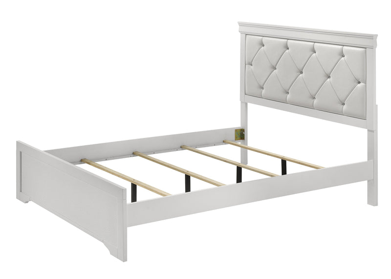 Amalia White Upholstered Panel Bedroom Set - Lara FurnitureBedroom Set