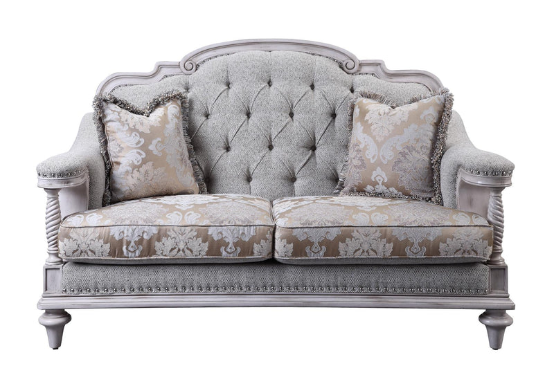 Amancio Antique White Living Room Set - Lara FurnitureLiving Room Set