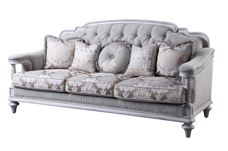 Amancio Antique White Living Room Set - Lara FurnitureLiving Room Set