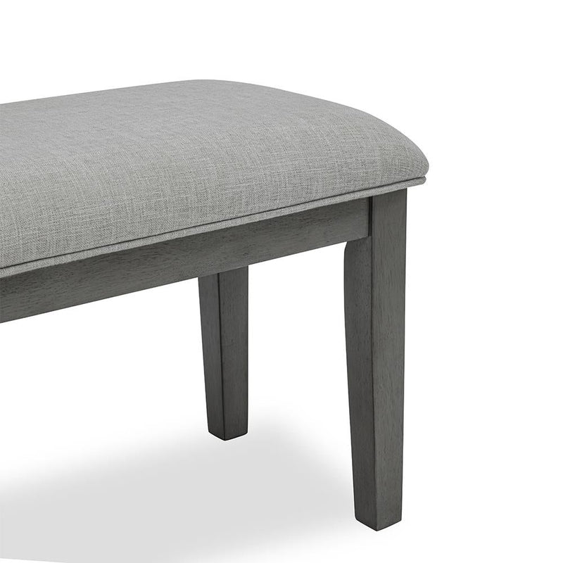 Amara - 6PC Gray Dining Set. Dining Table, 4 Chairs & Bench 6PC/CTN - D332-6PC-Set