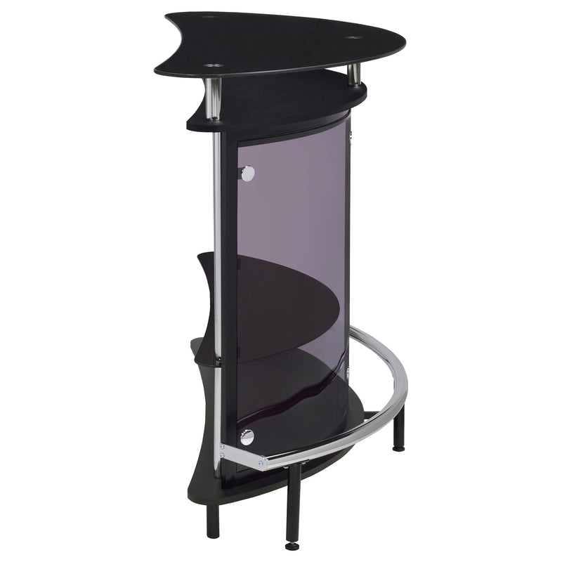 Amarillo Freestanding Glass Top Home Bar Wine Cabinet Black - 101065