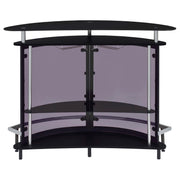 Amarillo Freestanding Glass Top Home Bar Wine Cabinet Black - 101065