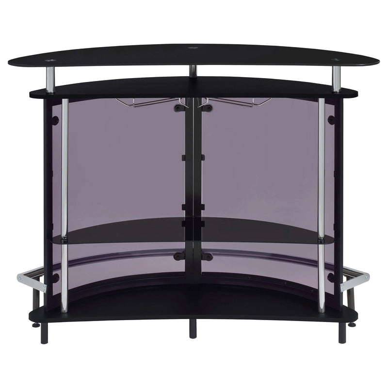 Amarillo Freestanding Glass Top Home Bar Wine Cabinet Black - 101065