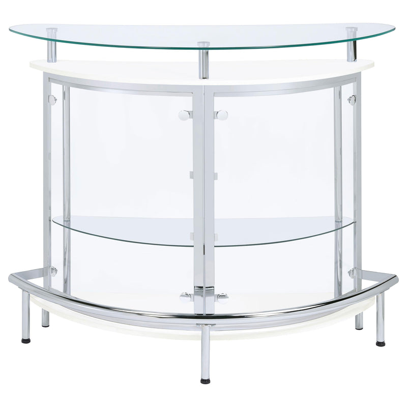 Amarillo Freestanding Glass Top Home Bar Wine Cabinet White - 101066