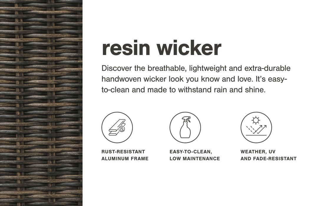 Amaris Outdoor Dining Table and 4 Chairs in Brown/Black - Gate FurnitureDining Room Set