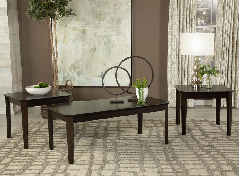 Amaro 3-piece Coffee and End Table Set Dark Brown - 736184