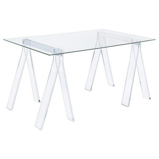 Amaturo 59-inch Glass Top Acrylic Writing Desk Clear - 801535