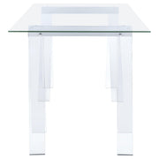 Amaturo 59-inch Glass Top Acrylic Writing Desk Clear - 801535