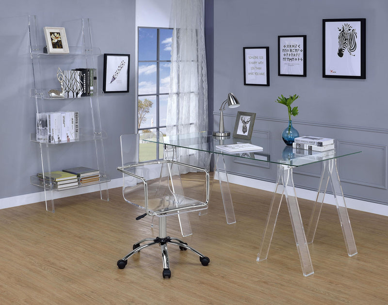 Amaturo 59-inch Glass Top Acrylic Writing Desk Clear - 801535