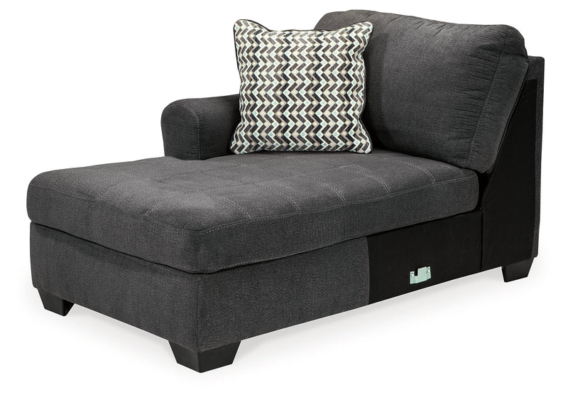 Ambee Slate 3-Piece Sectional with Ottoman from Ashley - Lara Furniture