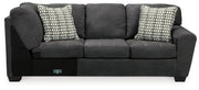 Ambee Slate 3-Piece Sectional with Ottoman from Ashley - Lara Furniture