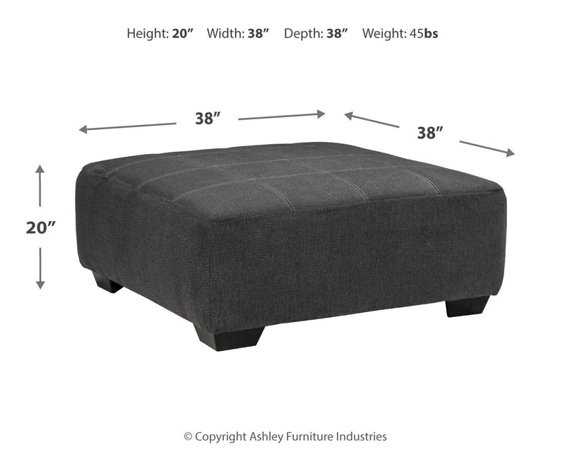 Ambee Slate 3-Piece Sectional with Ottoman from Ashley - Lara Furniture