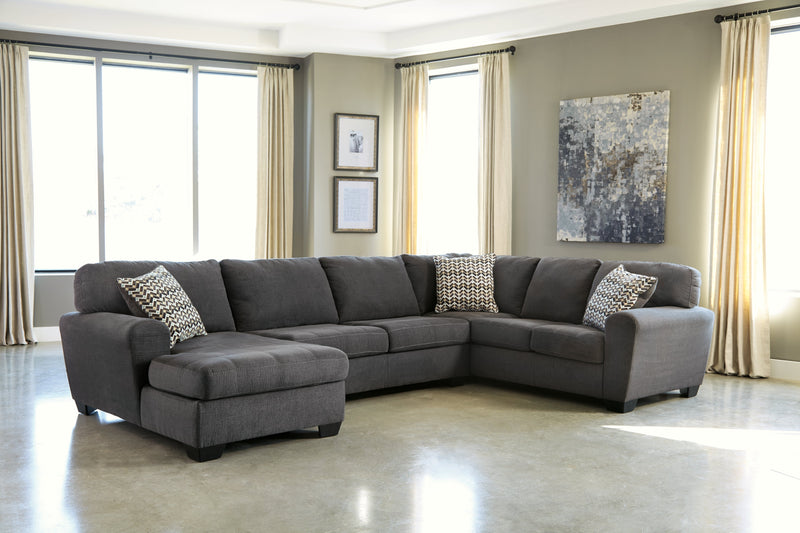 Ambee Slate 3-Piece Sectional with Ottoman from Ashley - Lara Furniture