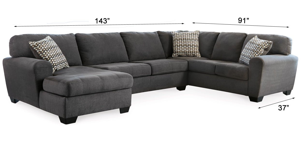 Ambee Slate 3 - Piece LAF Chaise Sectional - Gate FurnitureSectional