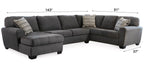 Ambee Slate 3 - Piece LAF Chaise Sectional - Gate FurnitureSectional