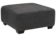 Ambee Slate Oversized Accent Ottoman - Lara FurnitureOttoman