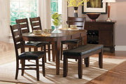 Ameillia Dark Oak Extendable Oval Dining Set - Lara FurnitureDining Room Set