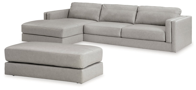 Amiata Glacier 2-Piece Sectional with Ottoman from Ashley - Lara Furniture