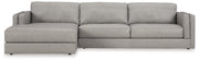 Amiata Glacier 2-Piece Sectional with Ottoman from Ashley - Lara Furniture