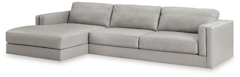 Amiata Glacier 2-Piece Sectional with Ottoman from Ashley - Lara Furniture